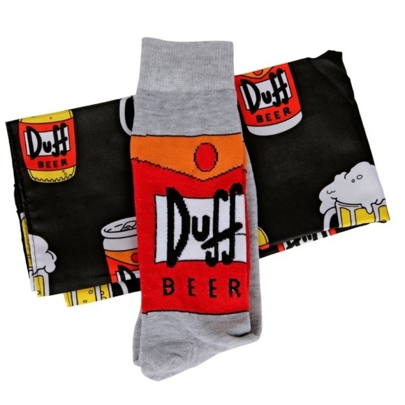 Duff beer mug crew socks Simpson theme with matching bandana - Picture 1 of 6